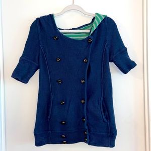 ✨Free People hooded short sleeve sweater